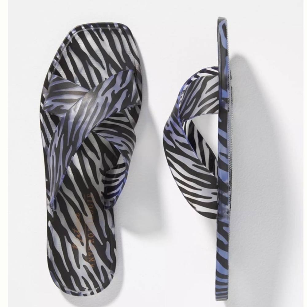 NWOT Anthropologie Matisse Animal Print Jelly Slide Sandals